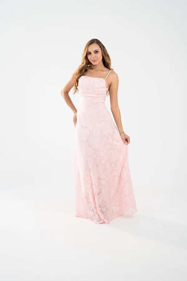 Amaya Maxi Dress - Slim Straps All-Over Lace Flowing | Livira Fashion Amaya Maxi Dress - Slim Straps All-Over Lace Flowing | Livira Fashion