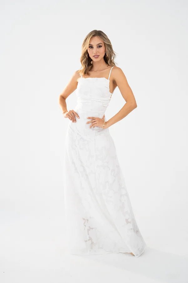 amaya lace dress Amaya Lace Chiffon Maxi Dress - Black/combo