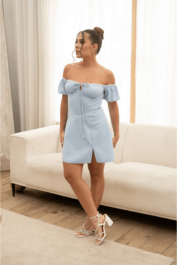 Dani Mini Dress - Halter Plunging V-Neck Ring Detail | Livira Fashion Dani Mini Dress - Halter Plunging V-Neck Ring Detail | Livira Fashion